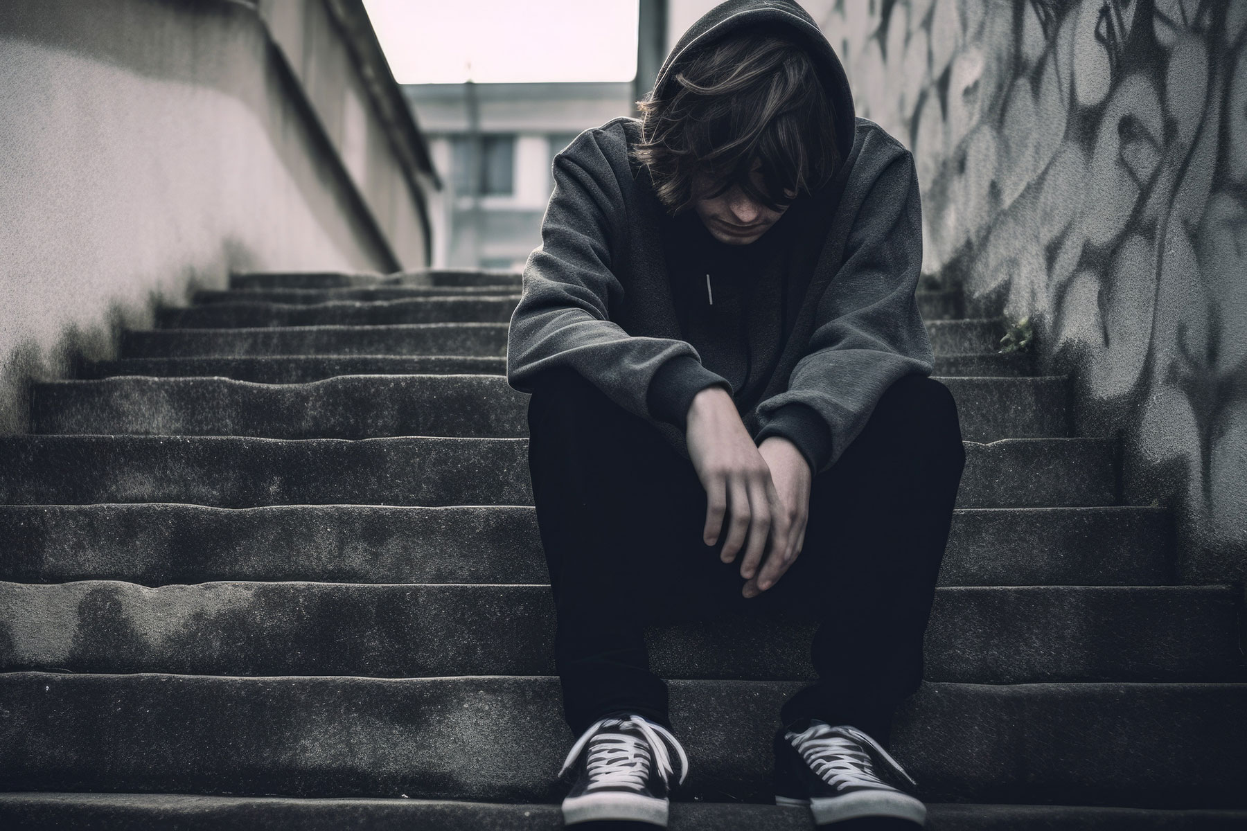 depressed teenage boy